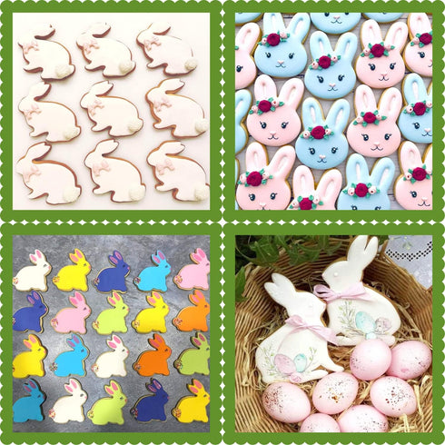 Easter Cookie Cutters Set - rabbit, Bunny, Carrot, Rabbit Face Shapes Biscuit Cutters 6 Pieces Stainless Steel...