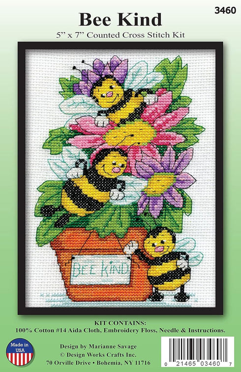 Design Works Crafts Bee Kind Counted Cross Stitch Kit...