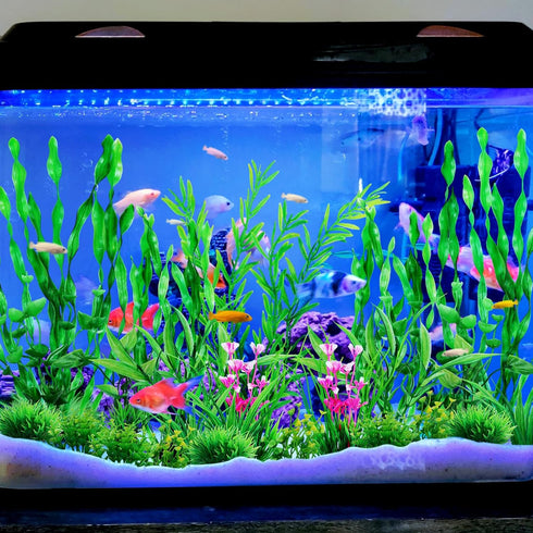 Green Fish Tank Decor Aquarium Plants, 25pcs Fish Tank Decorations Plants, Fish Tank Accessories, Aquarium Decor Artificial Plants, Small to Large...