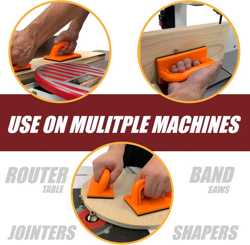 Fulton Safety Push Block 2 Pack, Orange Color for High Visibility Ideal for Use On Router Tables, Jointers, Shapers and Band Saws...