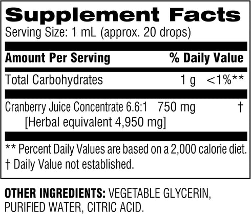 Botanic Choice – Cranberry Liquid Extract – Herbal Supplement – Fast Acting, Easy to Swallow, Alcohol Free, Gluten Free – 1 Ounce...
