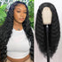 xccoco Curly Wig Long Black Wigs for Black Women Long Deep Wave Synthetic Lace Front Wig with 4" Simulated Scalp Natural Crimps Curl Middle Part H...