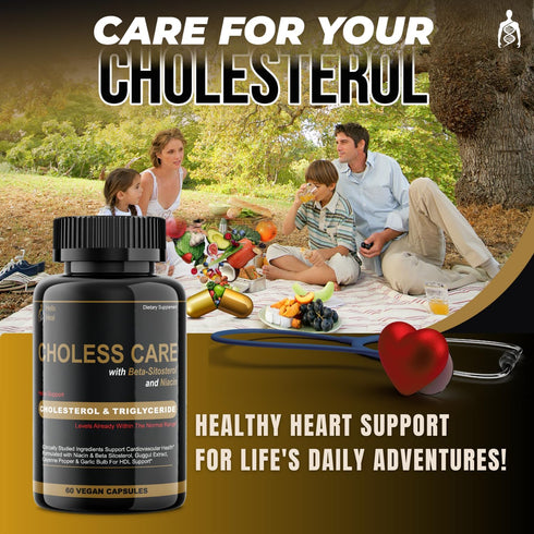Cholesterol Supplement - Triglycerides Support Capsules w. Organic, Odorless Garlic, Cayenne Pepper, Plant Sterols to Support Normal HDL and LDL C...
