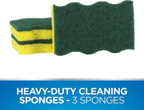 Dawn - 438059 Heavy-Duty Sponges, 3 Pack, Green and Yellow...