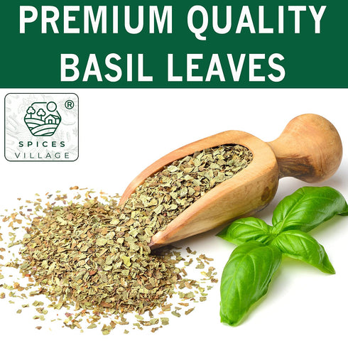 SPICES VILLAGE Dried Basil (2.3 oz), Basil Spice, All Natural Fresh Leaves, Pure Mediterranean Seasoning - Kosher Certified, Gluten Free, Non GMO,...