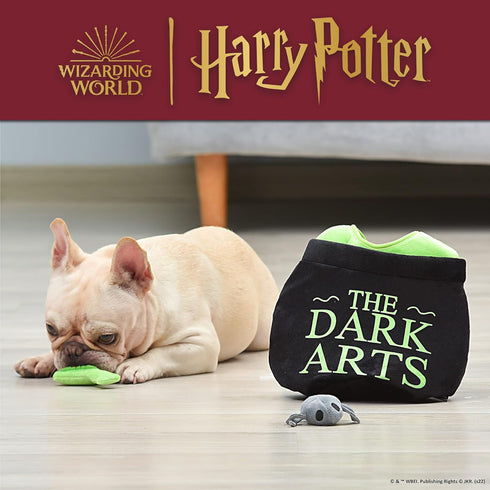 Harry Potter 10" Dark Arts Potion Burrow Toy Dog Toy Dark Arts Cauldron with Plush Removable Parts Dark Arts Cauldron, Potion, and Spider Toys for...