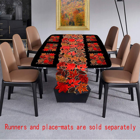 Simhomsen Embroidered Leaves Table Runner for Thanksgiving, Fall or Autumn Harvest Decorations, Dresser Scarf (14 × 53 inches)...