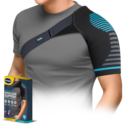 Dr. Scholl's Compression Shoulder Support with Massaging Gel, Breathable Fabric, Shock-Absorbing Shoulder Brace for Shoulder Pain Relief, Built-in...