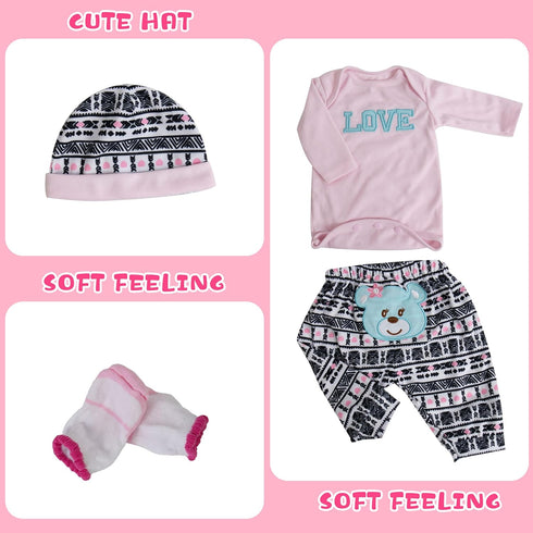 Reborn Baby Dolls Clothes Girl Pink Doll Clothes Baby Clothes 17-22 Inches Baby Doll Clothes and Accessories for Newborn Baby Dolls Girl...