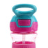Nuby Thirsty Kids Push Button Flip-it Soft Spout on The Go Water Bottle with Easy Grip Band, Pink Rainbows, 12 Ounce...