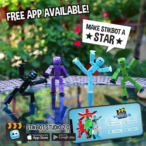 Zing StikBot Single Pack - includes 1 StikBot - Collectible Action Figures and Accessories, Stop Motion Animation, Ages 4 and Up (Metal Eggplant)...