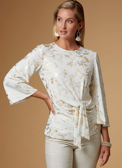 Butterick B6628A5 Easy Women's Wrap Front Blouse Sewing Patterns, Sizes 6-14...