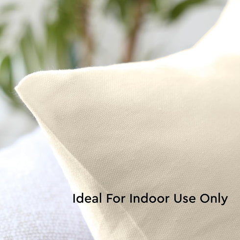 Encasa XO Throw Pillow Covers 18x18 in Set of 2 Natural | No Inserts | Cotton Pillow Covers for Living Room, Bed, Sofa, Couch | Decorative Cushion...
