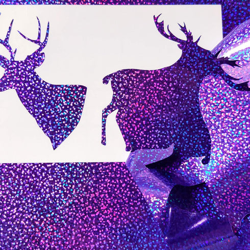 GIRAFVINYL Purple Holographic Vinyl Permanent, Purple Glitter Permanent Vinyl for DIY Helloweed Decorations, Signs, Home, and Car Decorations,12" ...