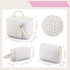 3 Pieces Cotton Quilted Makeup Bag Set Coquette Cosmetic Bag Aesthetic Travel Toiletry Bags Cute Pouch Kawaii Aesthetic for Women (Little Flower)...