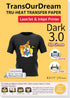 TransOurDream Tru-Heat Transfer Paper for Inkjet & Laserjet Printer (Dark 3.0, 15 Sheets 8.5x11") Printable HTV Heat Transfer Vinyl for T Shirts I...