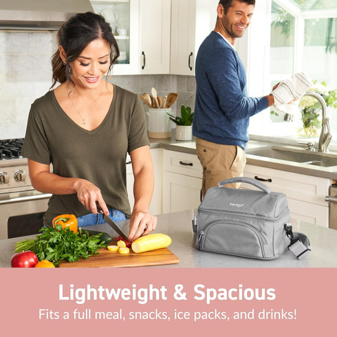 Bentgo Deluxe Lunch Bag - Durable and Insulated Lunch Tote with Zippered Outer Pocket, Internal Mesh Pocket, Padded & Adjustable Straps, & 2-Way Z...