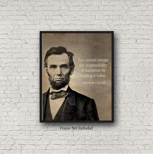 Abraham Lincoln Historic Quote - Wall Art Decor - Unframed 16x20 Inch Poster - Great Inspirational Gift - Motivational Print - American Patriotic ...