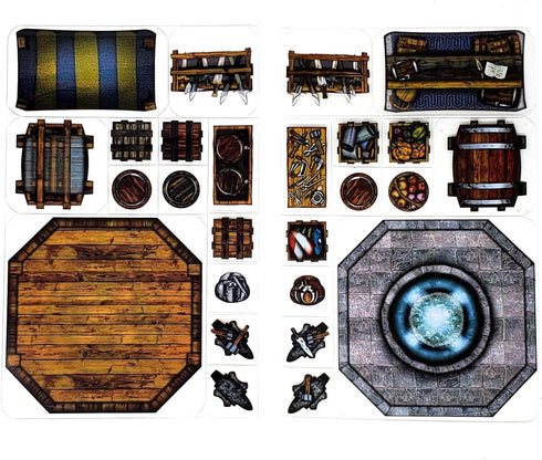 Market - 40pc Double-Sided Market Stall & Prop Pieces for Starters & Masters Alike - Roleplaying Objects for Dungeons & Dragons - Immersive Map Ac...