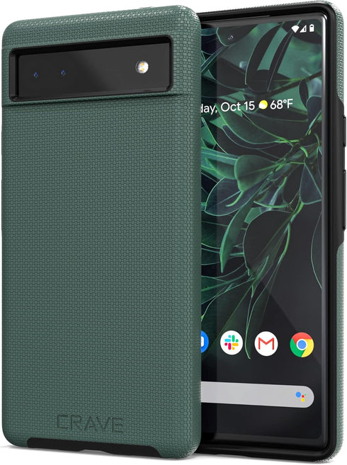 Crave Dual Guard for Google Pixel 6a Case, Shockproof Protection Dual Layer Case for Google Pixel 6a - Shaded Spruce Forest Green...