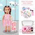 Doll Suitcase Travel Set, 18 inch Doll Clothes and Accessories - 26 Pcs Travel Pillow, Unicorn Bag, Sunglasses, Camera, Computer, Phone, Passport,...