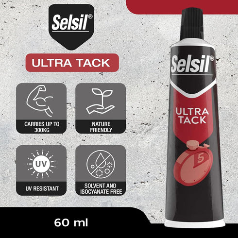 SELSIL Ultra Tack 660 LBS (300 Kg) Carrying Capacity, Hybrid & Paintable Bonding Glue, Super Glue, Wood Glue, Adhesive Glue, Bonds in 5 Seconds, W...