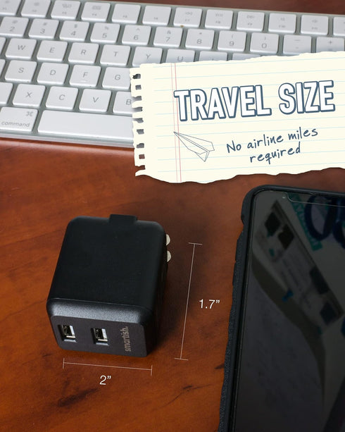 Smartish 2 Port USB Wall Charger - Charge Shack Maximum Speed 4.8 Amp Quick Charger Compatible with iPhone Android and All USB Devices (Silk) - Bl...
