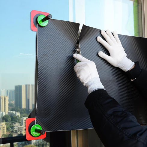 FOSHIO Green Car Vinyl Wrap Magnet Holder Tints Tool Refrigerator Magnets (4PCS)...