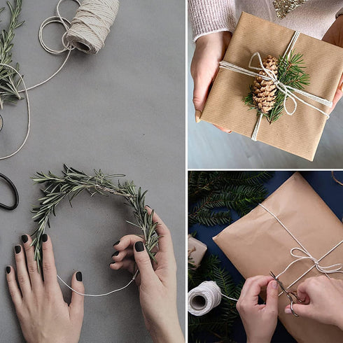 XKDOUS 476ft Butchers Cooking Twine, 100% Cotton Kitchen Twine String, 2mm Cotton Twine for Roasting, Trussing Poultry, Baking & Crafting...