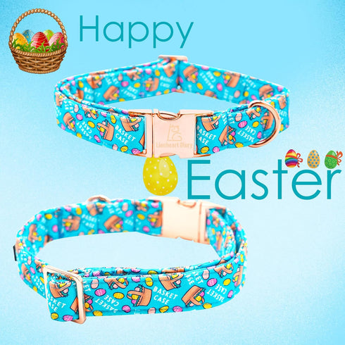 Lionheart glory Easter Dog Collar Colorful Collar for X-Small Dog Collars Easter Egg Print Dog Collars Spring Female or Male Pet Gift Adjustable H...