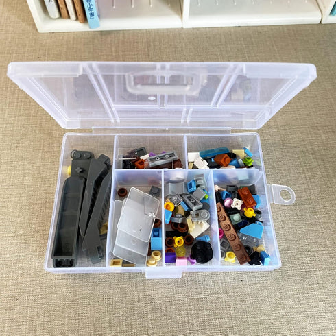 Mini 6 Grids 4-PACK Plastic Organizer Box Storage Container for Small Jewelry Fishing Tackles Earring Nail Rhinestones Beads Art DIY Crafts Organi...