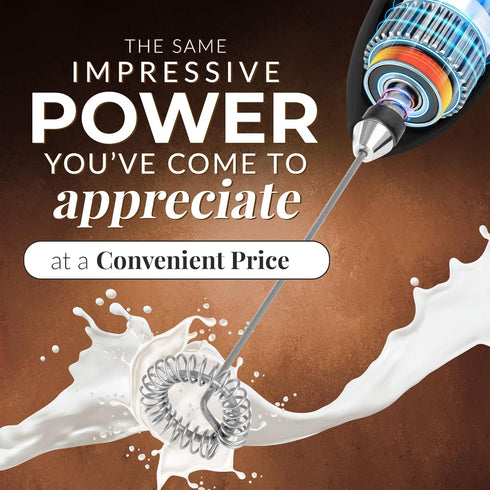 Zulay Kitchen Powerful Milk Frother Wand - Mini Milk Frother Handheld Stainless Steel - Battery Operated Drink Mixer for Coffee, Lattes, Cappuccin...