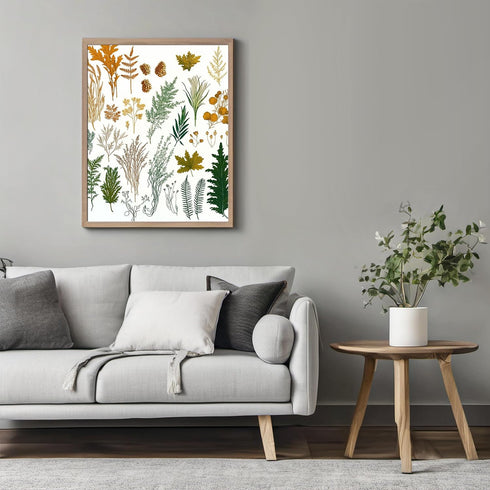 Posterizer 1 pcs-botanical illustration of a variaty of plants-educational art 1-Floral & Botanical Art Gift for Men Women Entrepreneur Teens Dec...
