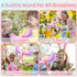 Bubble Wands for Kids Girls - Rechargeable Princess Light Up & Music Bubble Machine with 2 Bubble Solutions, Outdoor Party Birthday Toys for Toddl...