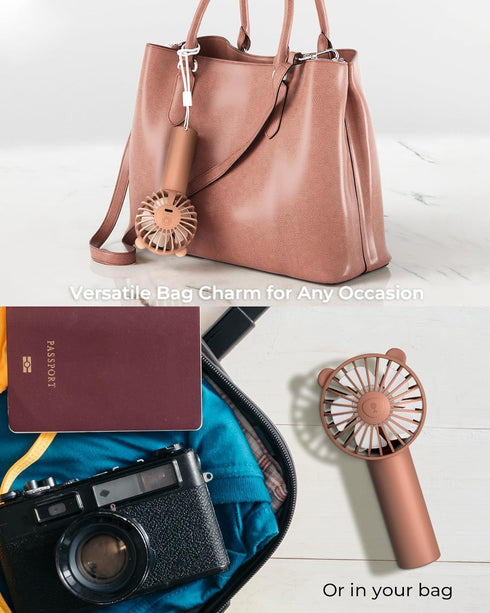 Mini Fan, Portable Fan with 3 Speeds for 2000mAh Battery USB-C Rechargeable, 3-Speed Quiet Operation, Stylish Handheld Fan for Outdoors & Travel...