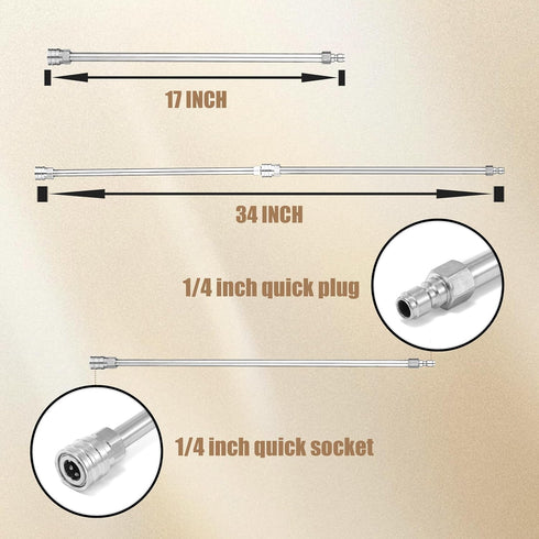 RIDGE WASHER Pressure Washer Extension Wand, 17 Inch Stainless Steel Power Washer Lance, 1/4 Inch Quick Connect, 2 Pack...