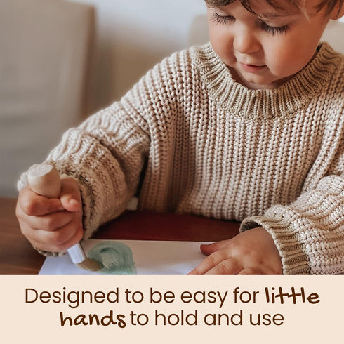 Honeysticks My First Paint Brush Set - 3 Pack: Ideal for Babies and Toddlers. Jumbo Brushes with Chubby Wood Handles for Easy Grip, Vegan. Include...