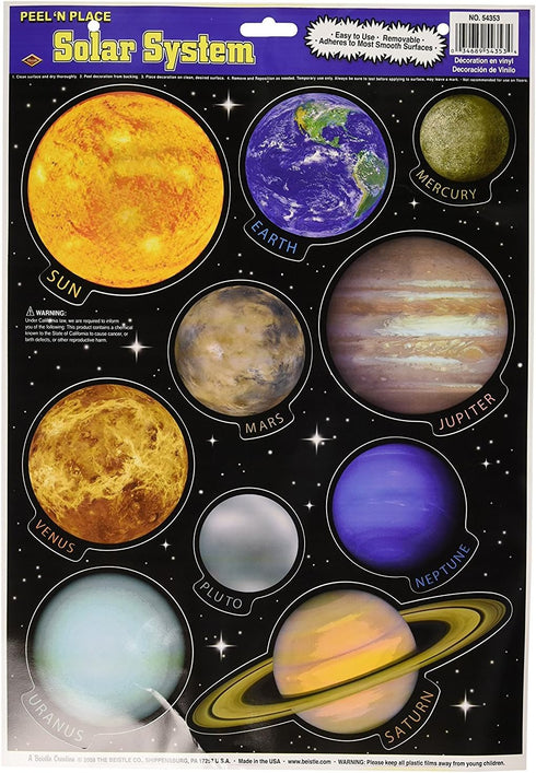 Solar System Peel 'N Place Party Accessory (1 count) (10/Sh)...