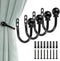 Sumnacon Set of 4 Decorative Curtain Holdbacks, Wall Mounted Aluminum Alloy Window Drapery Tiebacks for Bedroom, Livingroom Office Come with Screw...
