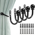 Sumnacon Set of 4 Decorative Curtain Holdbacks, Wall Mounted Aluminum Alloy Window Drapery Tiebacks for Bedroom, Livingroom Office Come with Screw...
