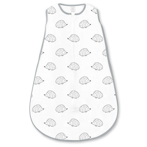 SwaddleDesigns Soft Fleece Sleeping Sack, Hedgehog, Black, Medium, 6-12 Months, Wearable Blanket with 2-Way Zipper...