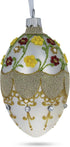 Multicolor Flowers On White Glass Egg Ornament 4 Inches...