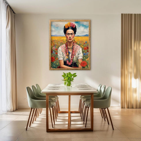 Posterizer 1 pcs- Frida Kahlo inspied art in the open field-Famous Figures Art Collection-Floral Botanical Art- Living Room Bedroom Decor- unframe...