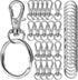 LEOBRO Keychain, 40PCS Key Rings and Keychain Clip, Lobster Claw Clasps, Key Chain Ring and Keychain Hooks, Keychain Rings for Crafts, Keychain Ma...