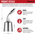 Wine Stopper Bottle Champagne Saver – Elegant Stainless Steel and Silicone Wine Saver Seals Out Air and Prevents Spills – Reusable, Expandable Bot...