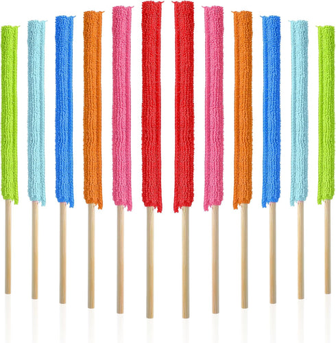 12PCS Microfiber Dusters Fan Cleaner Mini Detail Duster Sticks for Crevice Cleaning, Gap Dust Split Cleaner for Home Car Windows Vent Blind Fan an...