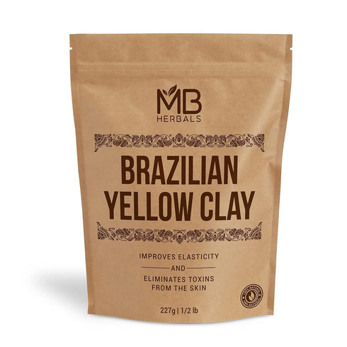 MB Herbals Brazilian Yellow Clay 8 oz (227 Gram / 0.5 LB) | for Face Packs & Soap Making...