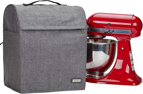 HOMEST Stand Mixer Dust Cover Compatible with KitchenAid 5/4.5 Quart Bowl Lift, Zipper Pocket for Various Kitchen Appliance Accessories, Grey (Pat...
