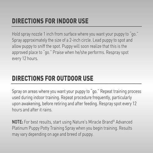 Nature's Miracle Advanced Platinum Puppy Potty Training Spray 8 Oz, Dog Training Aid...
