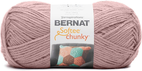 Bernat Yarn Softee Chunky Yarn, Big Ball, 14 Oz, Gauge 6 Super Bulky, Gray Rose......